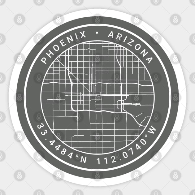 Phoenix Map Sticker by Ryan-Cox